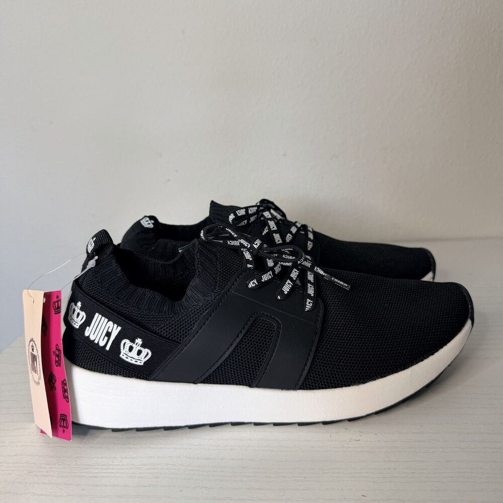 NEW Juicy J-Avaya Stretchy Slipon Sneakers Womens 8.5 Black Comfortable Walking